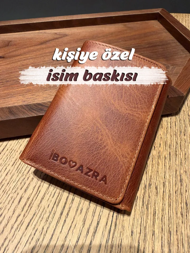 Mıknatıslı Kilitli Hakiki Deri Cüzdan - Turuncu