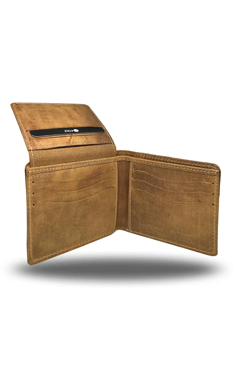 Natural Üstten Pisotlu El Yapımı Cüzdan - Taba